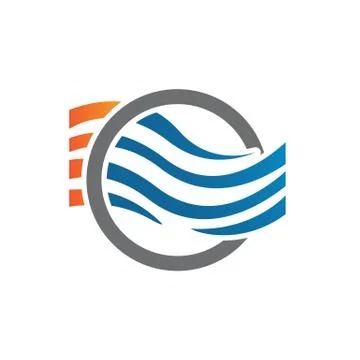 Cuztomize creative modern water wave logo design vector symbol and icon illus Stock Illustration
