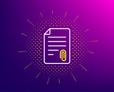 CV attachment line icon. Document sign. Vector Stock Illustration