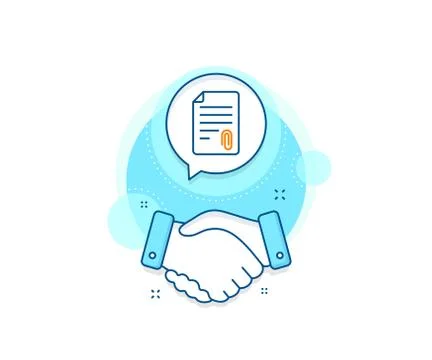 CV attachment line icon. Document sign. Vector Illustrazione stock