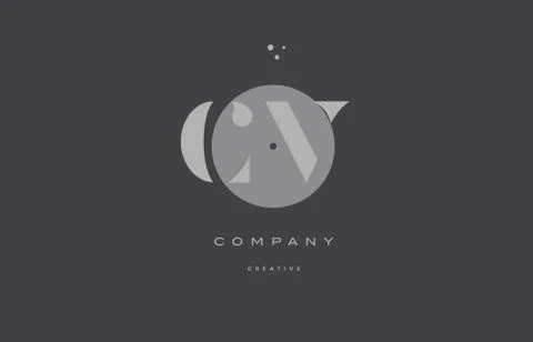 Cv c v  grey modern alphabet company letter logo icon Stock Illustration