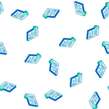 Cv compliance isometric icon seamless pattern イラスト素材