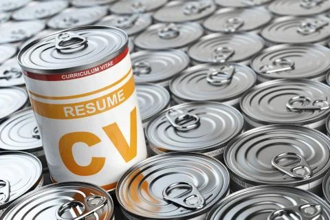 Cv curriculum vitae can.  Candidate job position. Conceptual image of resume Stock Illustration