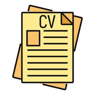 Cv document icon representing job application and recruitment Stock Illustration