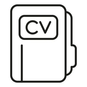 Cv folder icon outline vector. Human work Stock Illustration