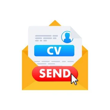 CV fulfilling and sending. Apply for jobs. Upload resume Stock Illustration