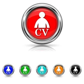 Cv icon - six colours set Stock Illustration