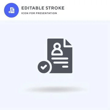 Cv icon vector, filled flat sign, solid pictogram isolated on white, logo ill Illustrazione stock