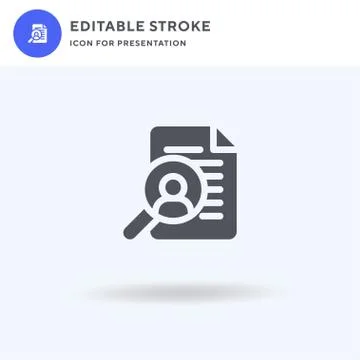 Cv icon vector, filled flat sign, solid pictogram isolated on white, logo Stock Illustration