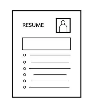 CV line flat vector icon Stock Illustration