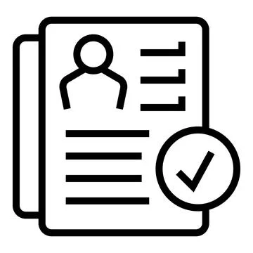 Cv paper icon outline vector. Job template Stock Illustration