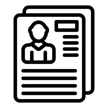 Cv paper icon outline vector. Room teamwork Stock Illustration