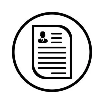 Cv, resume icon. Black vector graphics. Stock Illustration
