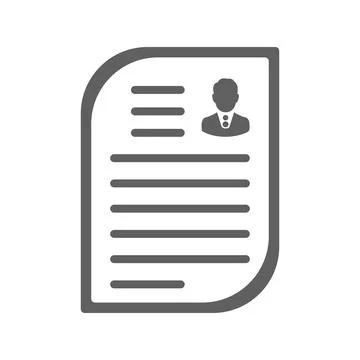 Cv, resume icon. Gray vector design. Stock Illustration