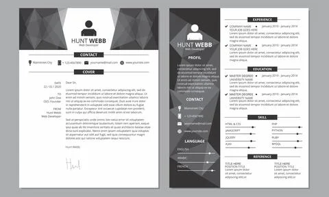 CV Resume Standard Illustrazione stock