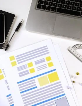 CV on the table Stock Photos