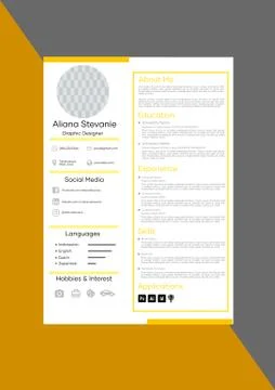CV template design new trending style minimalist Stock Illustration