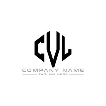 CVL letter logo design with polygon shape. CVL polygon and cube shape logo .. Illustrazione stock