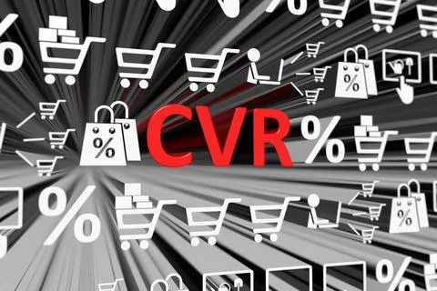 CVR concept blurred background 3d render illustration Stock Illustration