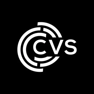CVS letter logo design on black background. CVS creative initials letter logo Illustrazione stock