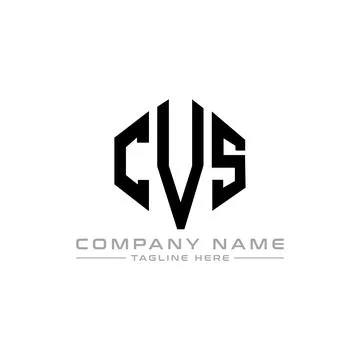 CVS letter logo design with polygon shape. CVS polygon and cube shape logo .. Ilustração Stock