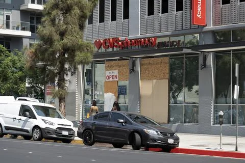 CVS Pharmacy Boarded Up Stock Photos