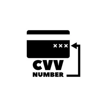 CVV Code on Credit Card Flat Vector Icon 스톡 일러스트