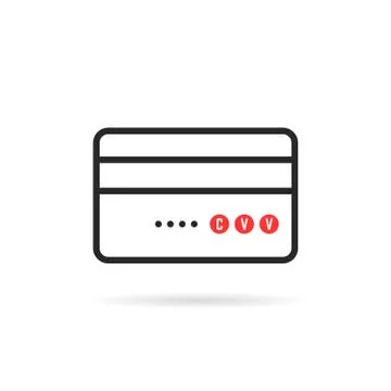 Cvv code on thin line credit card Stock Illustration