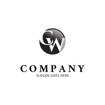 CW Letter Logo Design Template Element Stock Illustration