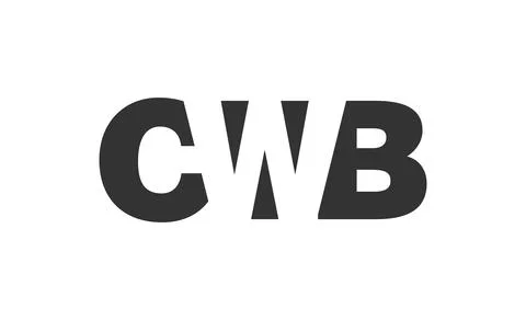 CWB logo design. Initial letter C W B bold font style for tech startups, co.. Stock Illustration
