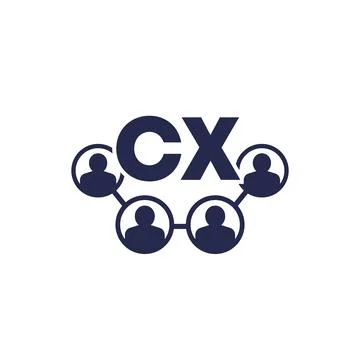 CX, Customer experience icon with people Stock Illustration