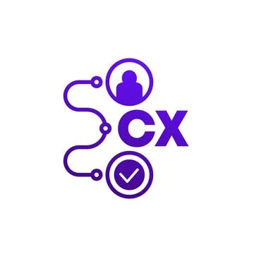 CX, Customer experience icon on white Stock Illustration