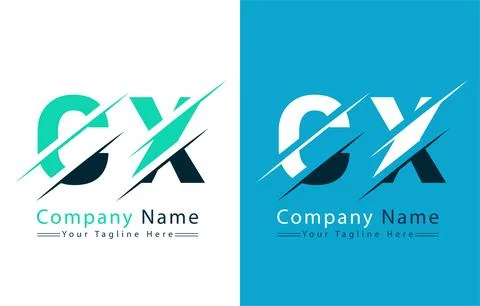 CX Letter Logo Vector Design Template Elements Stock Illustration