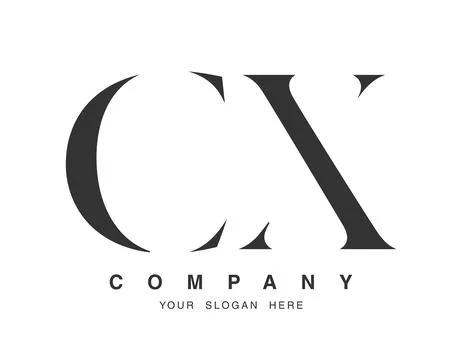 CX logo design. Initial letter c and x serif font style. Creative classic c.. Stock Illustration