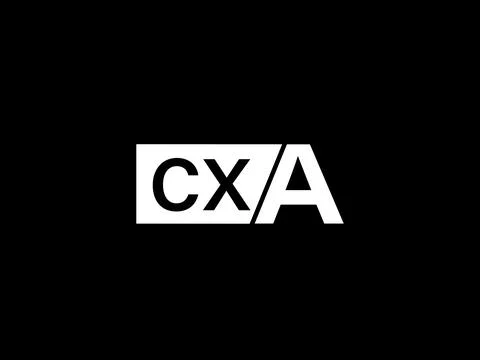 CXA Logo and Graphics design vector art, Icons isolated on black background Stock Illustration