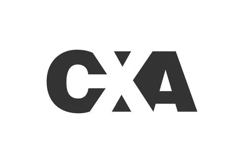CXA logo design. Initial letter C X A bold font style for tech startups, co.. Stock Illustration