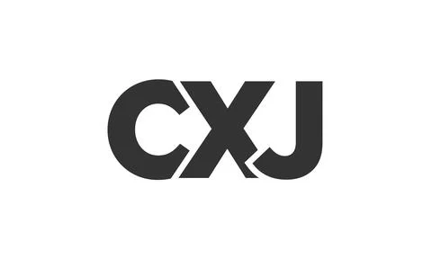 CXJ logo design template with strong and modern bold text. Initial based ve.. Stock Illustration