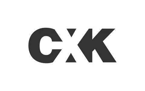 CXK logo design. Initial letter C X K bold font style for tech startups, co.. Stock Illustration