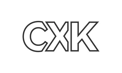 CXK logo design template with strong and modern bold text. Initial based ve.. Stock Illustration
