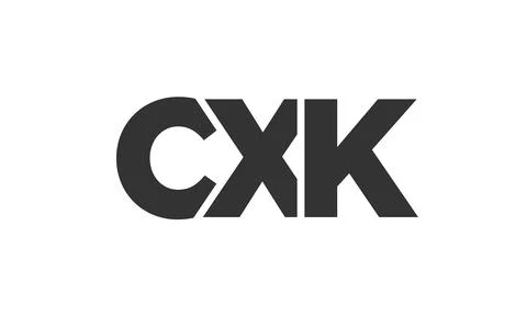 CXK logo design template with strong and modern bold text. Initial based ve.. Stock Illustration