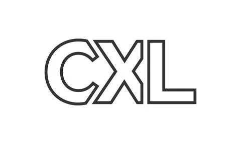 CXL logo design template with strong and modern bold text. Initial based ve.. Stock Illustration