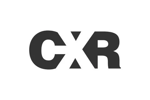 CXR logo design. Initial letter C X R bold font style for tech startups, co.. Stock Illustration