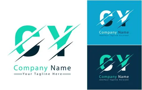 CY Letter Logo Vector Design Concept Elements Stock Illustration