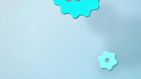 Cyan 3D cogwheels rotating seamless loop motion background Stock Footage 345601144