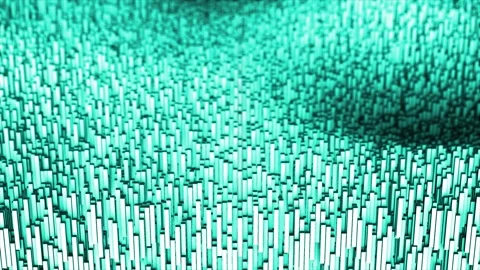 Cyan 3d rectangles forming wave pattern geometrical background Stock Footage 296616456