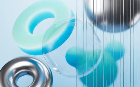 Cyan abstract bubbles and spheres background, mobile phone wallpaper, compu.. Stock Illustration