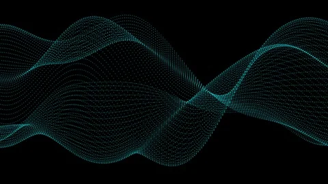 Cyan abstract digital wave (close-up view) Stock Footage 292560700