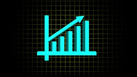 Cyan abstract equalizer sound wave icon on grid Stock Footage 333685617