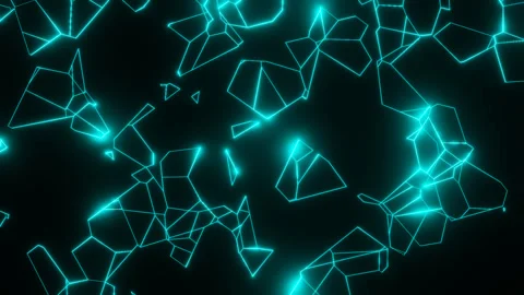 Cyan Abstract Glowing Patterns Background VJ Loop Animation in 4K Video stock 245544781