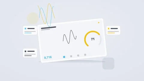 Cyan and amber analytics dashboard flat design loop Stock Footage 342628998