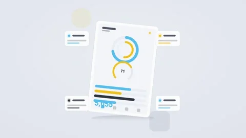 Cyan and amber analytics dashboard flat design loop Stock Footage 342629152